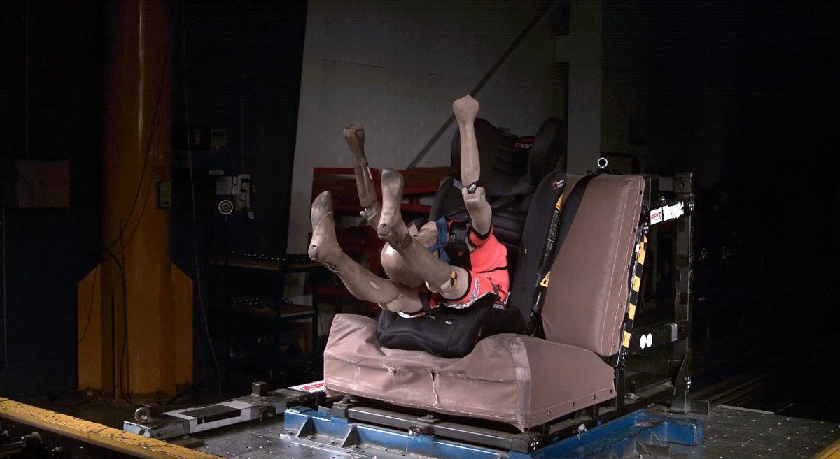 Luxe Liner undergoing independent dynamic crash testing in Australia.