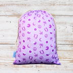 The Drawstring wet bag in the colour purple