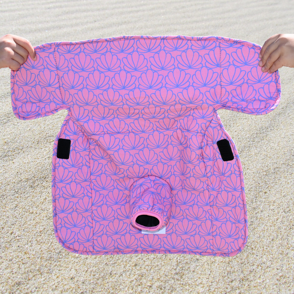 Washable waterproof liner for post-swim chaos and snack mess